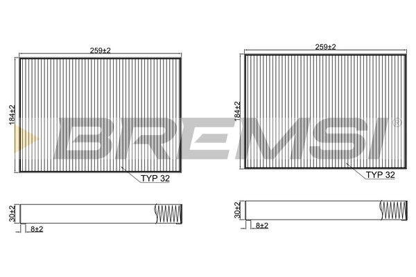 Filtre, air de l'habitacle BREMSI FC2540C