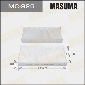 Filtre, air de l'habitacle MASUMA MC-926