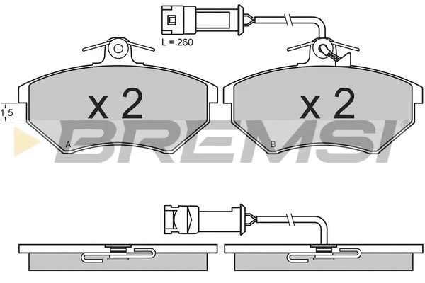 Kit de plaquettes de frein, frein à disque BREMSI BP2643
