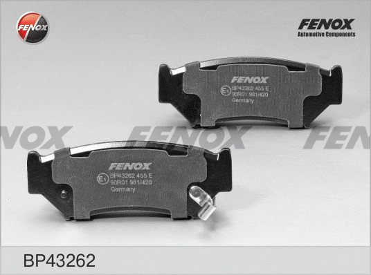 Kit de plaquettes de frein, frein à disque FENOX BP43262