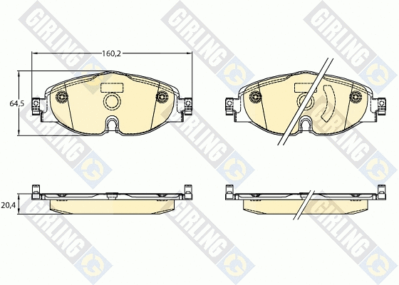 Kit de plaquettes de frein, frein à disque GIRLING 6121431