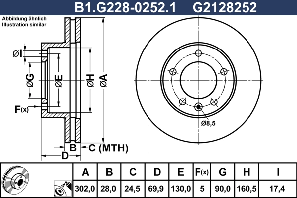 Disque de frein GALFER B1.G228-0252.1