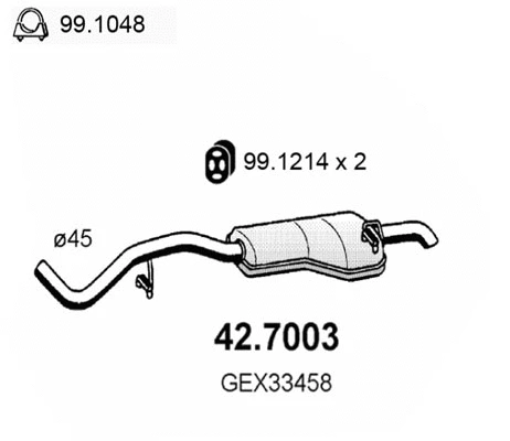 Silencieux arrière ASSO 42.7003