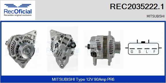 Alternateur RECOFICIAL REC2035222.1