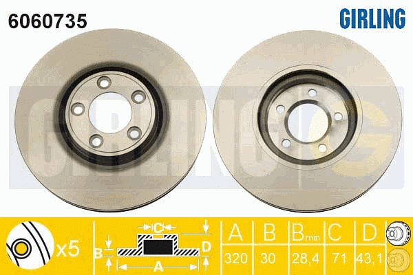 Disque de frein GIRLING 6060735