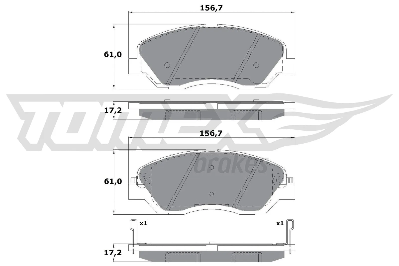 Kit de plaquettes de frein, frein à disque TOMEX Brakes TX 17-44