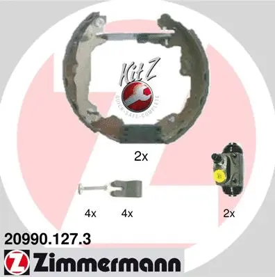 Jeu de mâchoires de frein ZIMMERMANN 20990.127.3