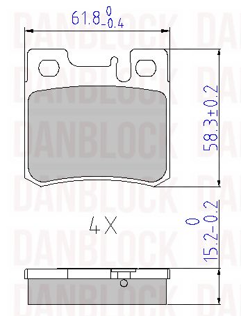 Kit de plaquettes de frein, frein à disque DANBLOCK DB 510300