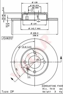 Disque de frein VILLAR 628.0151