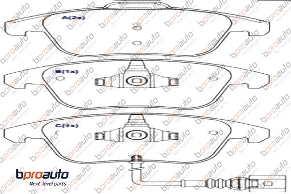 Kit de plaquettes de frein, frein à disque BPROAUTO 1BP30986AA