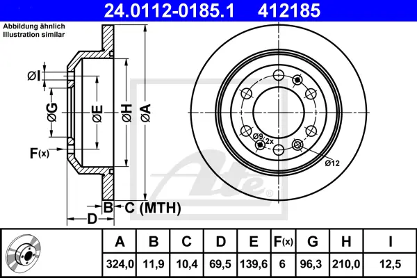 Disque de frein ATE-APAC 24.0112-0185.1