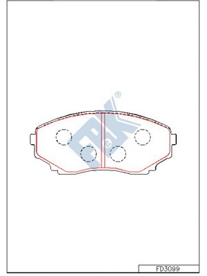 Kit de plaquettes de frein, frein à disque FBK FD3099