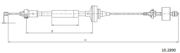 Tirette à câble, commande d'embrayage CABOR 10.2890