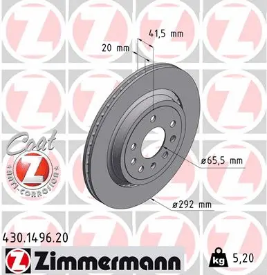 Disque de frein ZIMMERMANN 430.1496.20
