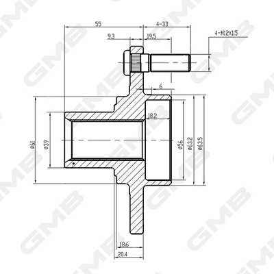 Moyeu de roue GMB Oceania GH10320