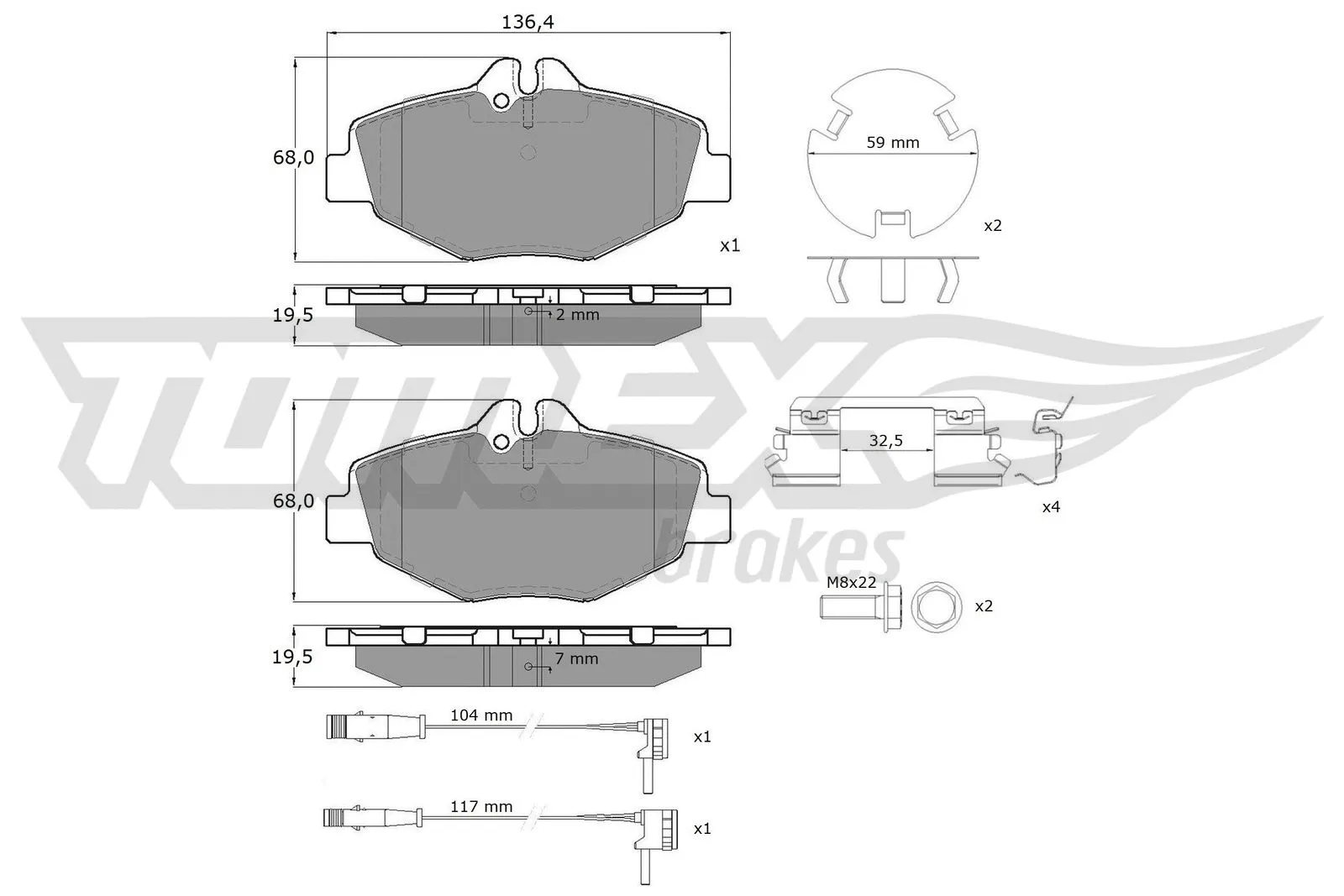 Kit de plaquettes de frein, frein à disque TOMEX Brakes TX 14-29