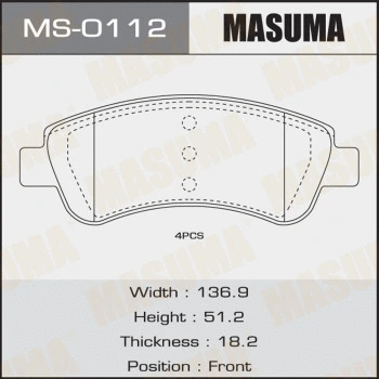 Jeu de mâchoires de frein MASUMA MS-0112
