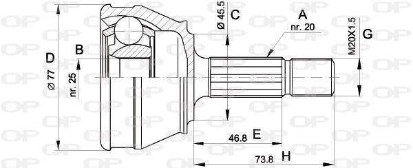 Jeu de joints, arbre de transmission OPEN PARTS CVJ5031.10