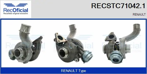 Turbocompresseur, suralimentation RECOFICIAL RECSTC71042.1