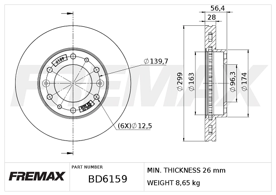 Disque de frein FREMAX BD-6159