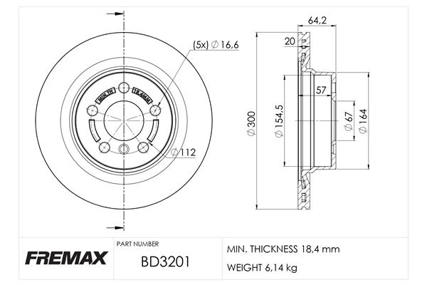Disque de frein FREMAX BD-3201
