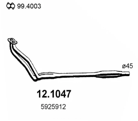 Tuyau d'échappement ASSO 12.1047