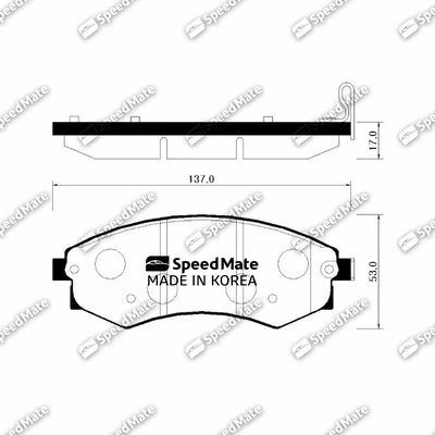 Kit de plaquettes de frein, frein à disque SpeedMate SM-BPH020