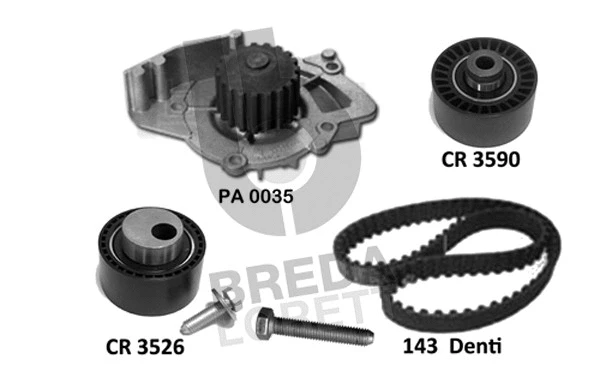 Pompe à eau + kit de courroie crantée BREDA LORETT KPA0778A
