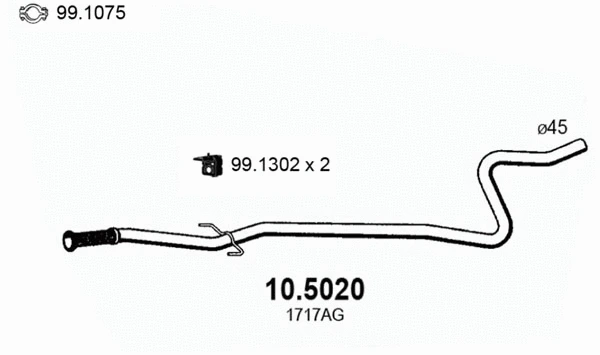 Tuyau d'échappement ASSO 10.5020