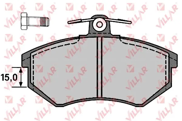 Kit de plaquettes de frein, frein à disque VILLAR 626.0216