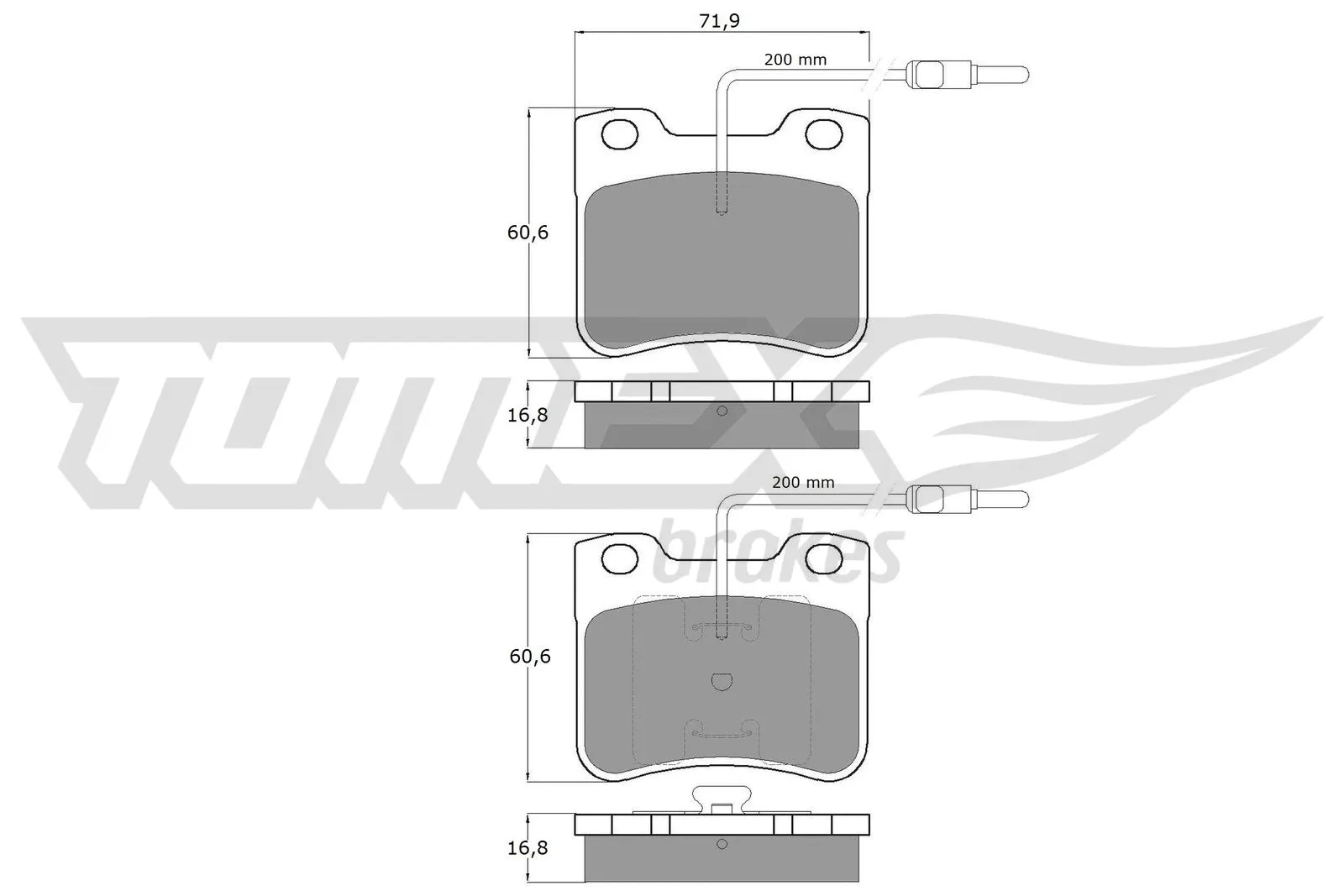 Kit de plaquettes de frein, frein à disque TOMEX Brakes TX 11-97