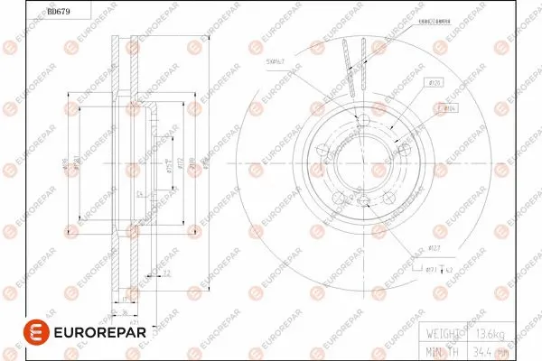 Disque de frein EUROREPAR 1684312180