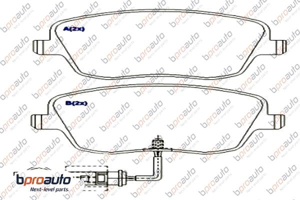 Kit de plaquettes de frein, frein à disque BPROAUTO 1BP30969AA
