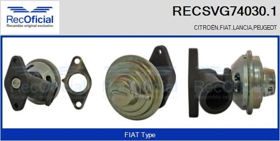 Vanne EGR RECOFICIAL RECSVG74030.1
