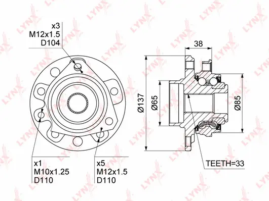 Kit de roulements de roue LYNXAUTO WH-1185