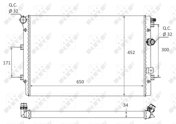 Radiateur, refroidissement du moteur NRF 58464