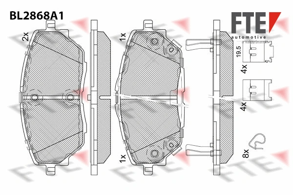 Kit de plaquettes de frein, frein à disque FTE 9011108