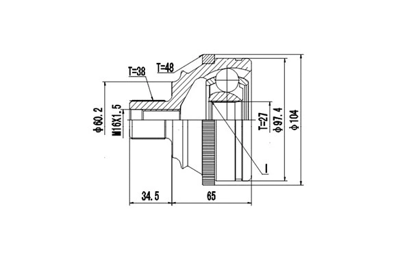 Jeu de joints, arbre de transmission DYNAMATRIX DCV861006