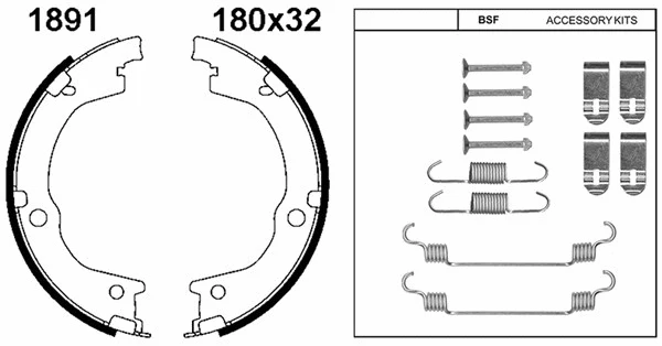 Jeu de mâchoires de frein, frein de stationnement BSF 01891K