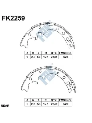Jeu de mâchoires de frein FBK FK2259