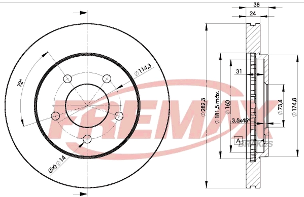 Disque de frein FREMAX BD-5347