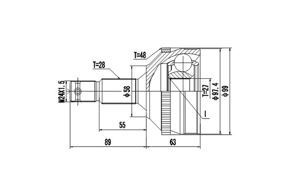 Jeu de joints, arbre de transmission DYNAMATRIX DCV810008