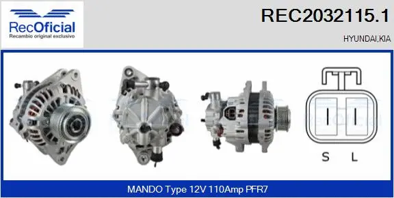 Alternateur RECOFICIAL REC2032115.1