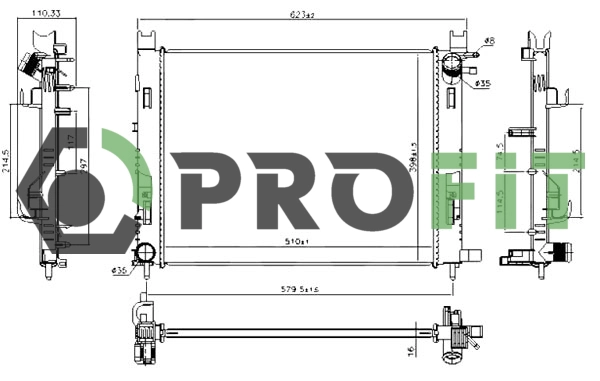 Radiateur, refroidissement du moteur PROFIT 1740-0177