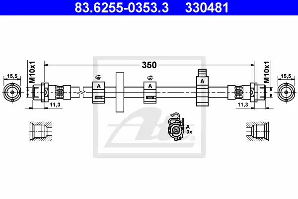 Flexible de frein ATE-APAC 83.6255-0353.3