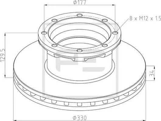 Disque de frein PE Automotive 016.670-00A