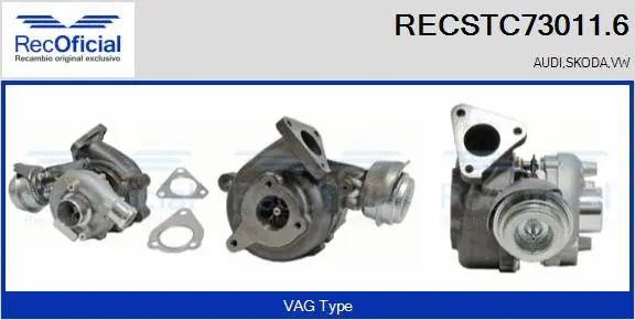 Turbocompresseur, suralimentation RECOFICIAL RECSTC73011.6