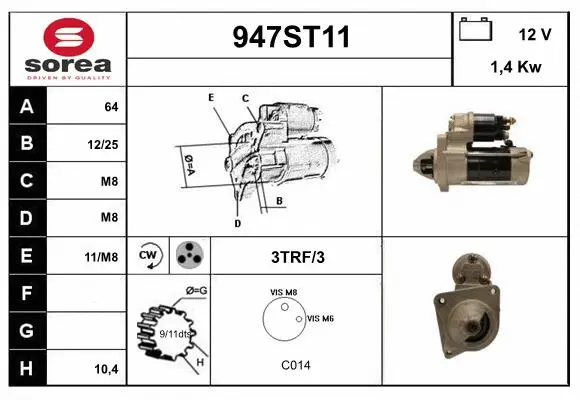 Démarreur STARTCAR 947ST11