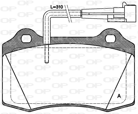 Kit de plaquettes de frein, frein à disque OPEN PARTS BPA0434.22