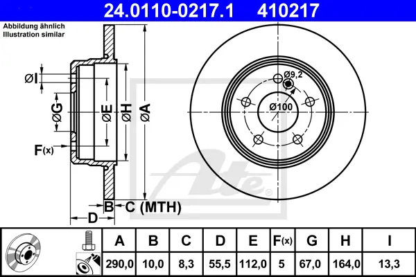 Disque de frein ATE-APAC 24.0110-0217.1